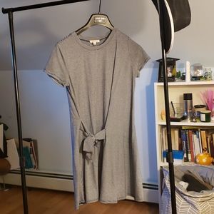Stripped T shirt dress with tie
